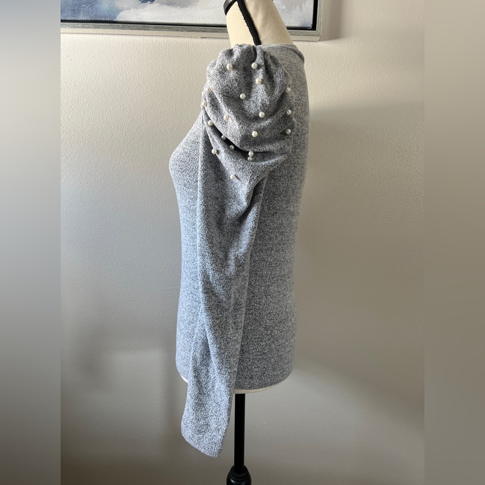 Zara Women’s Gray Balloon Sleeve Sweater Size S - Picture 5 of 10